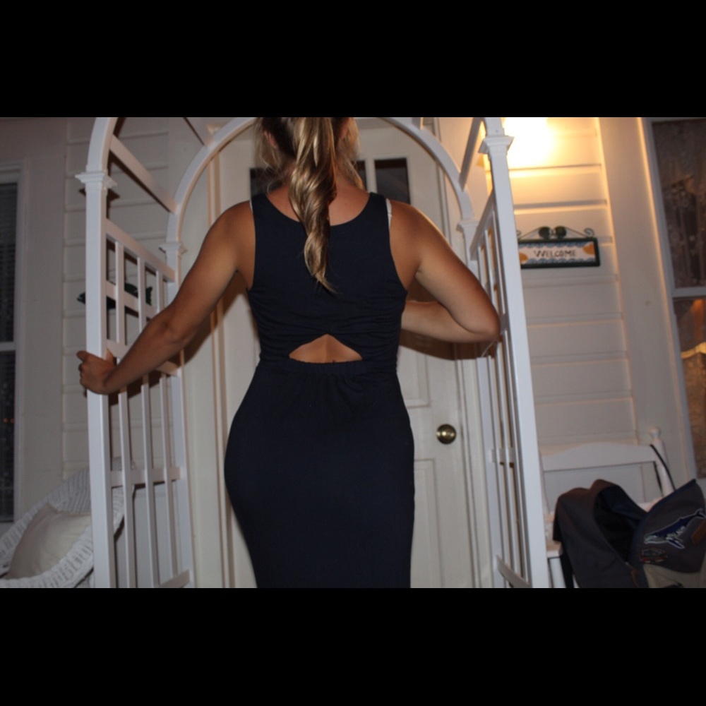LOFT navy maxi dress